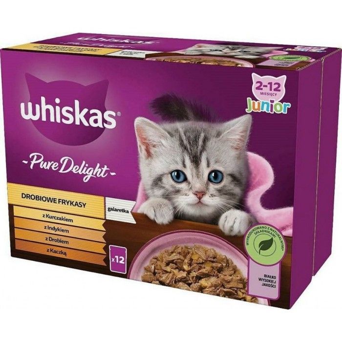 Meilleurs prix pour Nourriture humide pour chaton WHISKAS Junior Pure Delight - Ragoût de volaille en gelée - 12 x 85 g