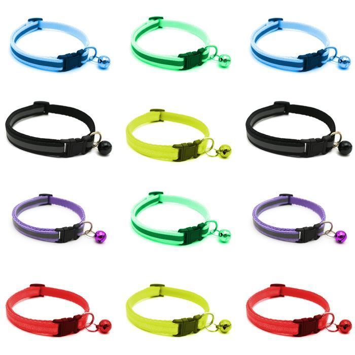 Meilleurs prix pour Collier d'identification pour chiot - YNKKVRE - 12 couleurs assorties - Nylon doux - Ajustable - Sécure