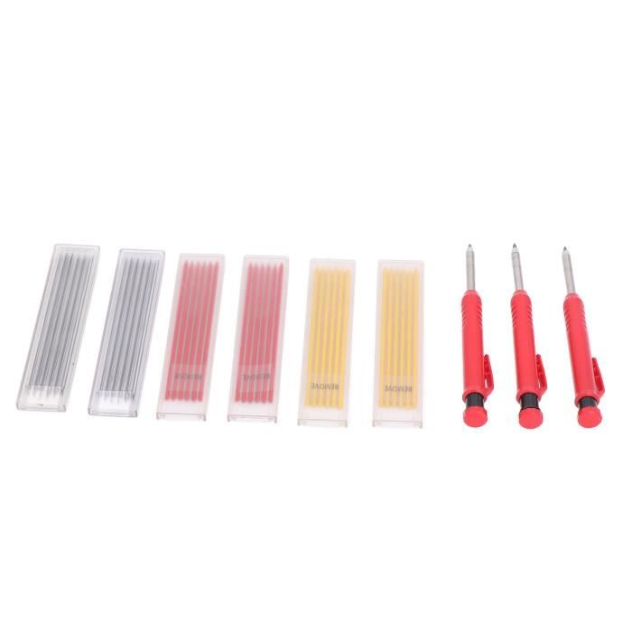 12 Recharges Crayon Charpentier 2,8mm - Graphite Pour Marquage Précis