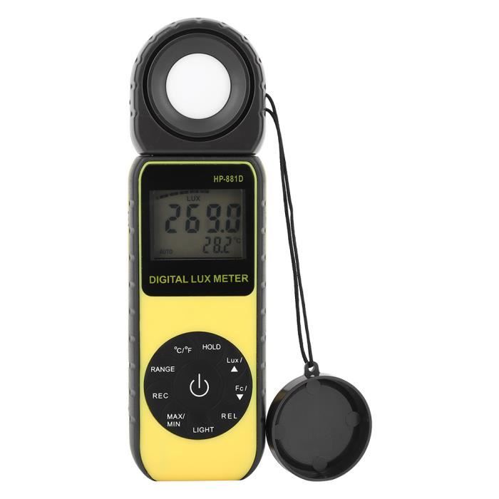 Luxmètre Numérique DANOPLUS - Photomètre 0-200000 Lux Capteur 360° Mesure Éclairement Lumière