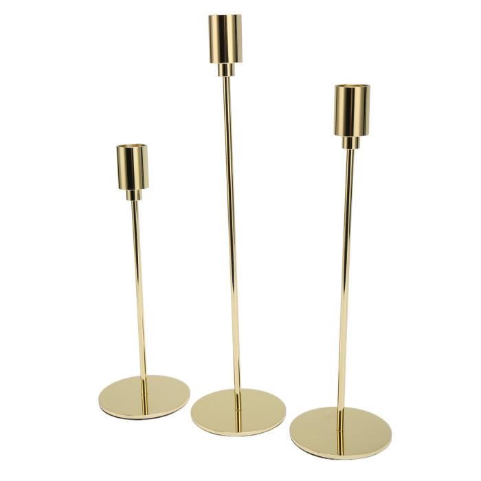 Bougeoir Décoratif En Métal Doré 25cm | Pour Bougies Piliers | Plateau Multifonction | Table Café, Salle De Bain