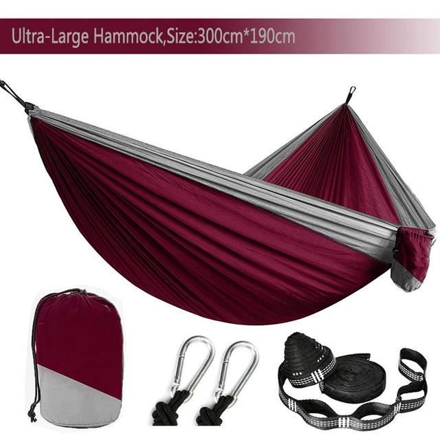 Hamac double parachute TRAHOO - Bleu - Nylon parachute de haute qualité - Pour 2 personnes