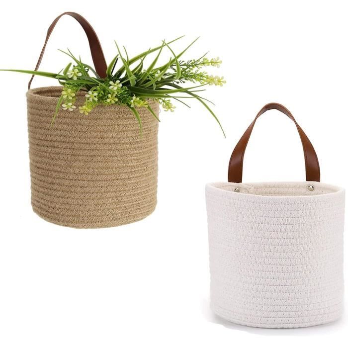 Panier de fleurs suspendu - A239 - Rotin - Cône tissé - Décoration intérieure et extérieure