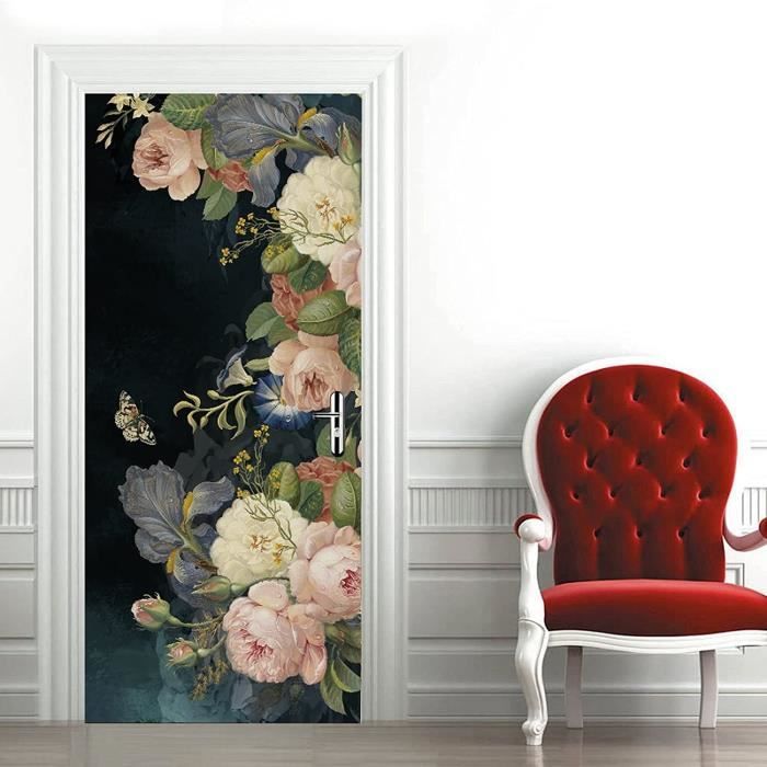 Papier Peint Autocollant 3D Gaufré – Rouleau De 5m X 0,5m – Motif Floral Damas Bleu