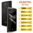 Smartphone 4G OUKITEL K7 Pro 10000mAh Batterie 4Go + 64Go 6.0'' Écran Android 9.0 Octa Core Téléphone portable Débloqué - Noir-1