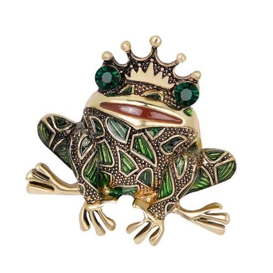 Strass Cristal Plaqué Or Alliage Grenouille Animal Insecte Broche et broche Strass Cristal Plaqué Or Alliage Grenouille Animal Insecte Broche et broche