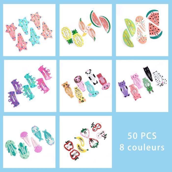 60 Mini Pinces à Cheveux Fleurs Choicbaby - 10 Couleurs - Pour Bébés, Filles, Enfants - Résine