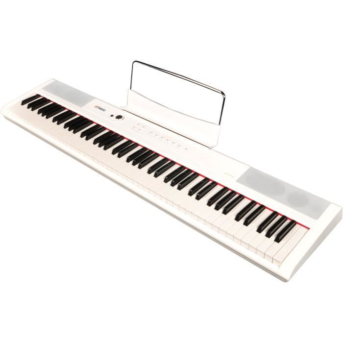Piano numérique 88 touches avec support Triple pédale Touches pondérées  Clavier électronique portable Support de piano Bluetooth MIDI for débutants  Adultes Enfants (Color : White) : : Instruments de musique et Sono
