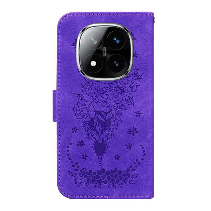 Étui Portefeuille Rabattable Pour Xiaomi Redmi Note 14 4G - Couleur Mauve, Similicuir, Protection Complète, Neuf