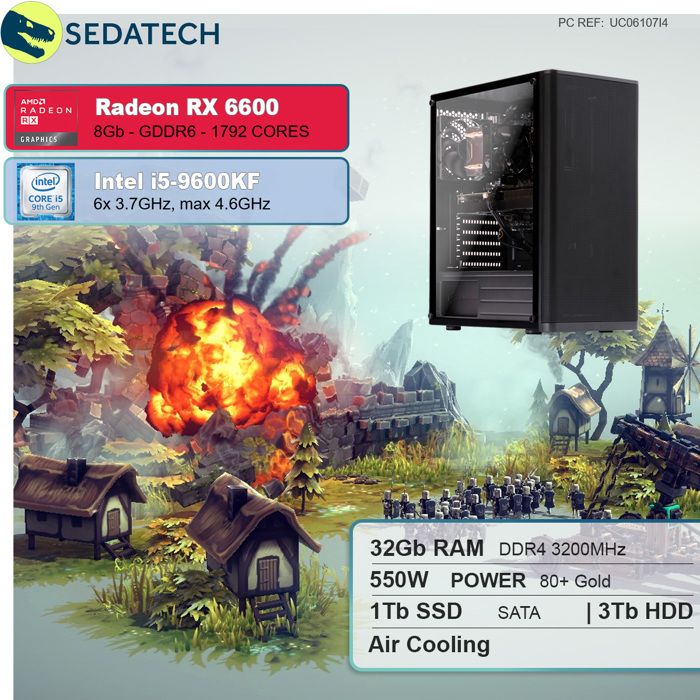 PC Gaming, Intel i5, GTX 1660, 480Go SSD, 2To1