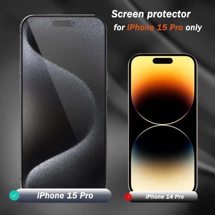 Protecteur d'écran iPhone 15 + Verre de protection Objectif d