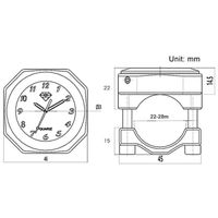 Montre Numérique Étanche Noctilucente Pour Guidon Moto - Support Universel 22-28mm Noir