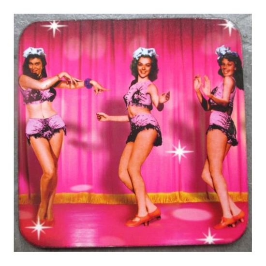 Deceram - Lot De 6 Dessous De Verre Rond En Marbre Rose Absorbant Avec Support Modernes Pour Table Basse - 4 Po X 4 Po - Rose - Rond - Marbre Et