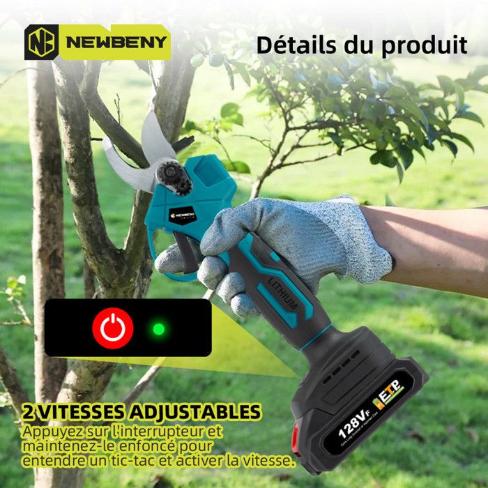 Sécateur Électrique 3000lb - Perche Télescopique 228cm - 3 Modes - 300W - Batterie 2x2000mAh - Jardin Sécateur Électrique 3000lb - Perche Télescopique 228cm - 3 Modes - 300W - Batterie 2x2000mAh - Jardin
