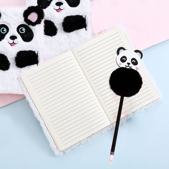 CEJAS 1 Set Fourniture Scolaire Kawaii Panda,Inclus Gomme,Règle,Stylo,Bloc- Notes,etc.,Cadeau De Rentrée Des Classes Avec Jolis Accessoires Scolaires, Cadeau Pour L'Anniversaire D'un Enfant