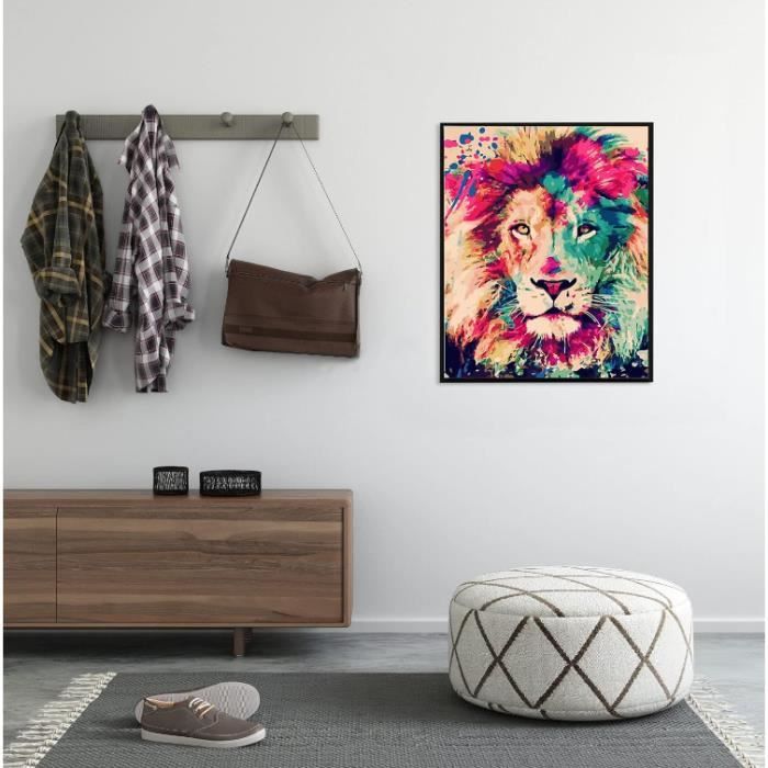 Kit Peinture Par Numéros KAYLJIE - Lion 40x50cm - Peintures Acryliques & Pinceaux | Déco Relaxante Adultes