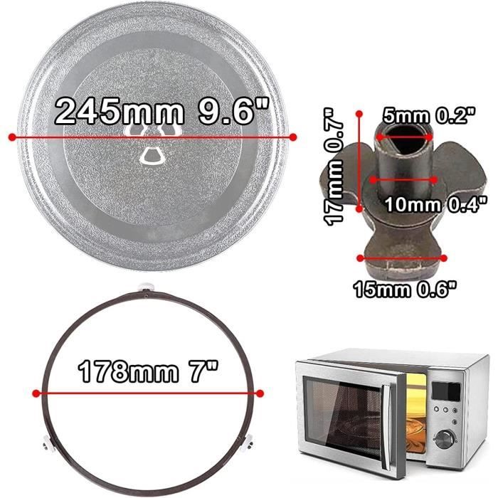 Vhbw Plateau Tournant En Verre Pour Micro-ondes - 32,4 Cm Avec Support En Y - Compatible LG MH6889ALK