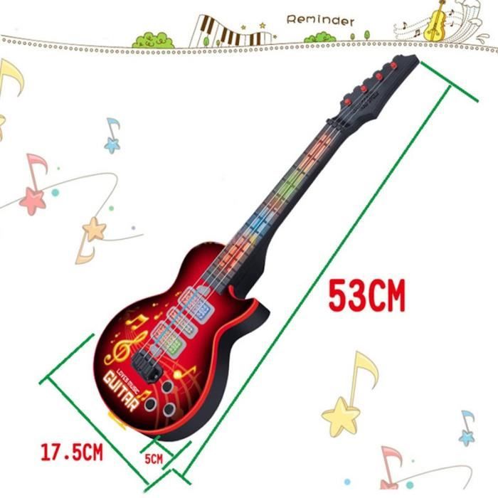 Greensen Guitare Jouet pour Enfants Instrument Musical pour Tout-Petits Garçons Filles avec Cordes Douces Son Clair Design Réaliste Apprentissage Éducatif Jouet Guitare pour 3 4 5 Ans (Type 4