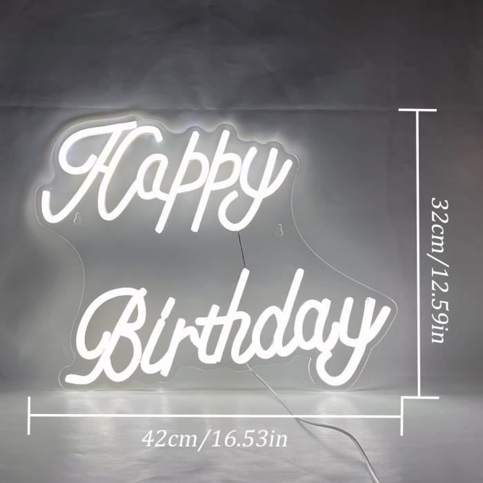 Enseigne Néon Joyeux Anniversaire - LED USB - Décoration Murale Fête - Lumière Neon Ambiance - Cadeau Anniversaire