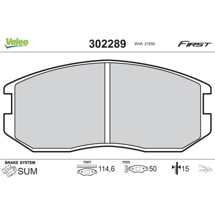 Valeo First 301063 Jeu De 4 Plaquettes De Frein Arrière - Entièrement Équipé Avec Accessoires - Peugeot Citroën