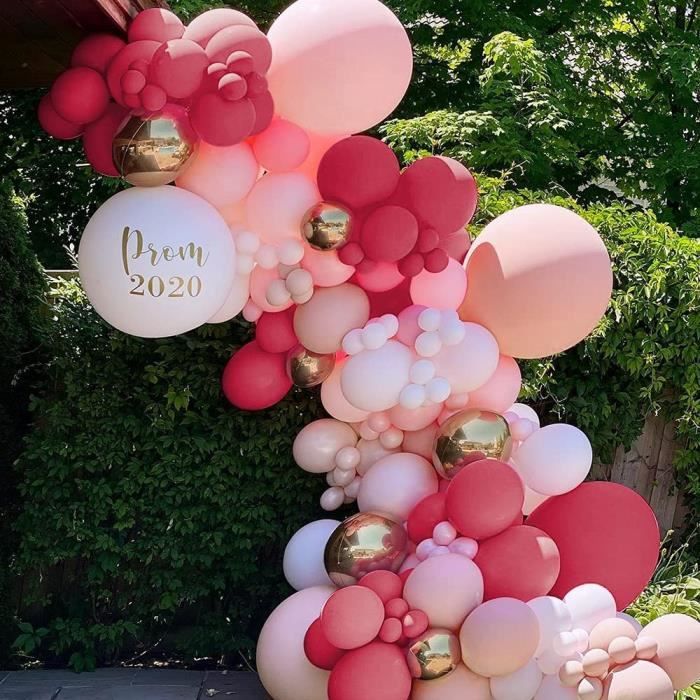 Arche Ballon Anniversaire FONGWAN 123 Ballons en Latex Confettis Noir Rouge  Rose, pour Décorations de Fête, Mariage - Article et décoration de fête - à  la Fnac