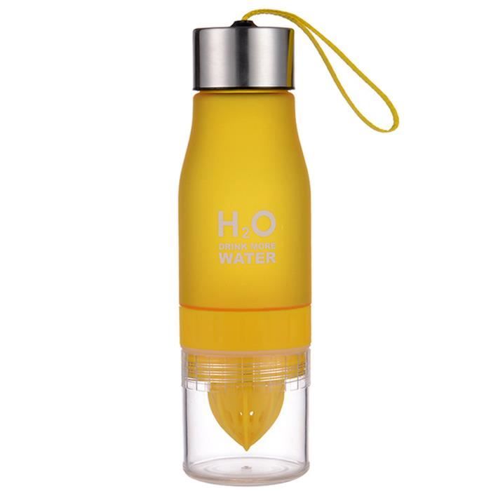 Bouteille Infuseur à Fruits 650 Ml Avec Presse-Citron - Bouteille Portable Pour Eau Aromatisée - 6