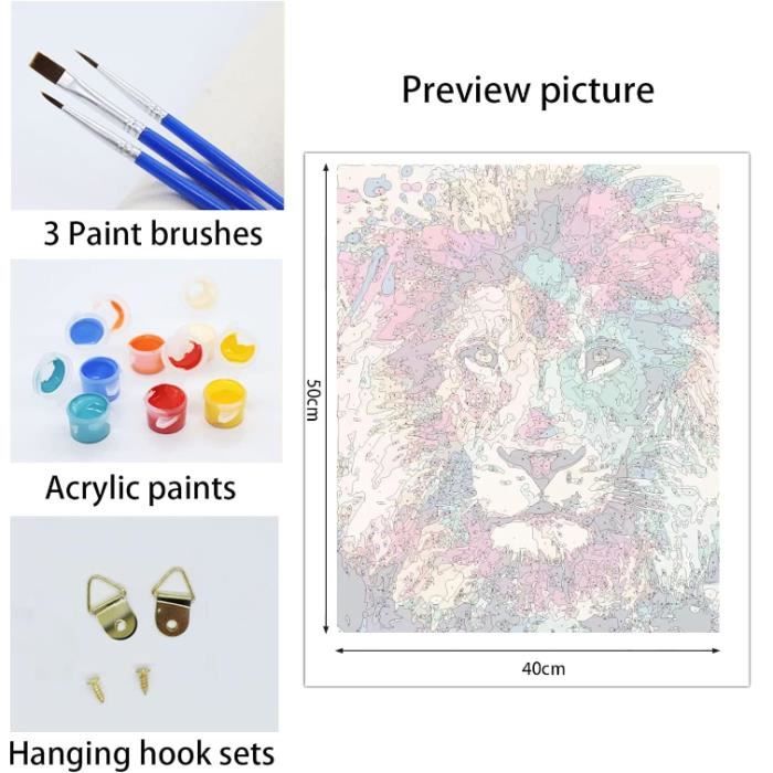 ENJOYART Kit Peinture Par Numéro Acrylique Éléphant 30x30 Cm - Idéal Débutants Et Créatifs