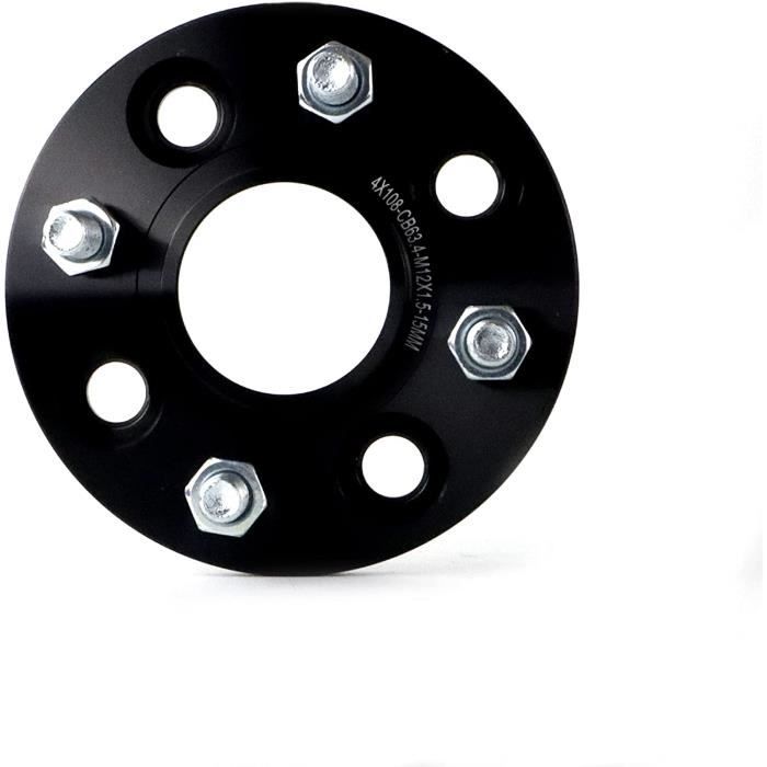 OMP Speed Séparateurs De Roue 20mm - 5x114.3 PCD - Moyeu 66.1mm - Vis M12x1.25 - Noir - Pour Jantes Aluminium