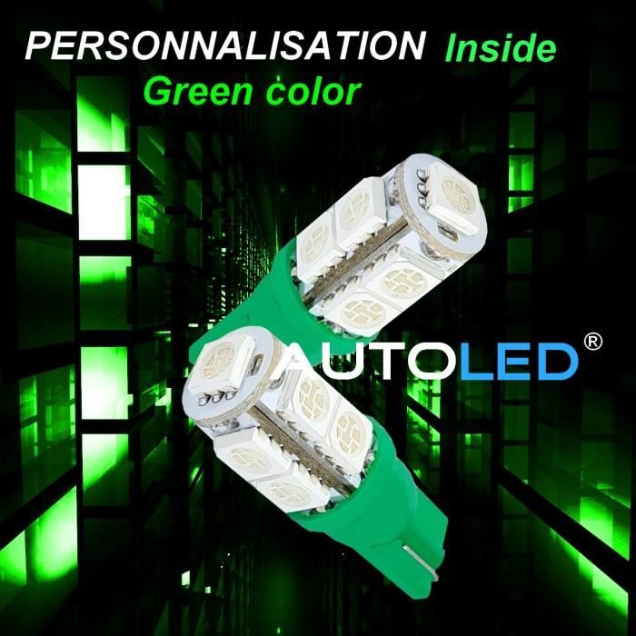 LED couleur intérieur voiture Habitacle - Plafonnier bleu/vert.. AUTOLED®