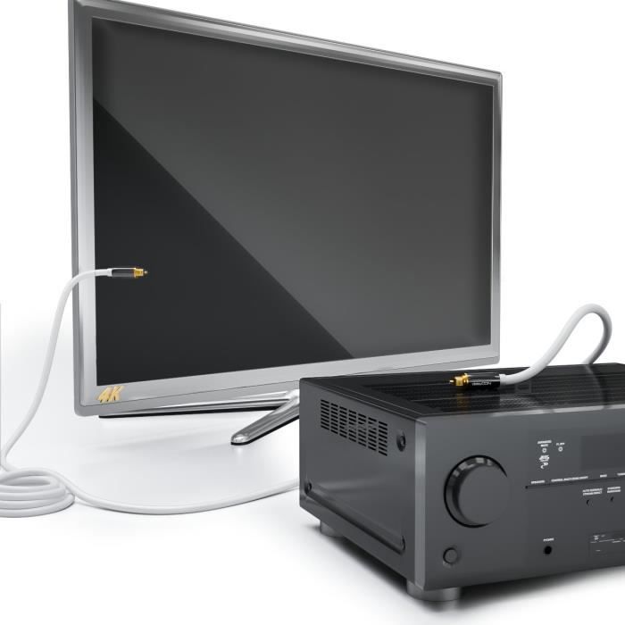 Adaptateur Séparateur Toslink 1 Vers 2 - Câble Audio Fibre Optique Noir - Pour Diviser Un Signal Numérique Optique - 10