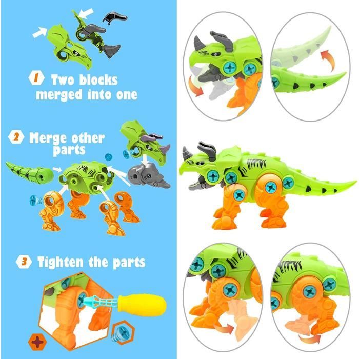 Jouet de Dinosaure Démontage Enfants - Lot de 4 Jeux de
