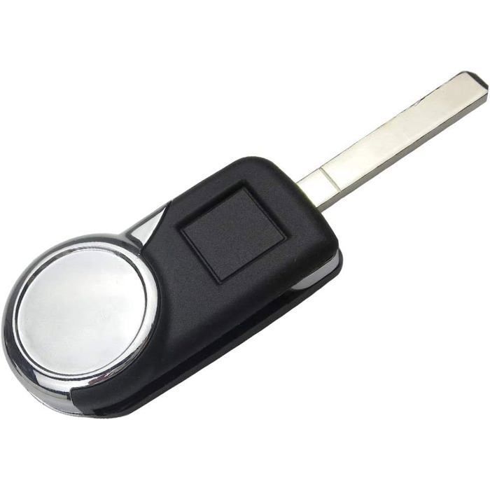 Clé Télécommande Chromée Pour Citroën DS3 - Coque Aluminium Argent & Noir - Occasion Fonctionnelle