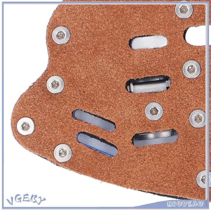 Protecteur De Tir à L’arc 3 Doigts En Cuir Microfibre – Réglable, Gaucher/droitier, Avec Dragonne