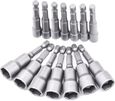 Lot De 10 Douilles Embouts Hexagonaux 6-19 Mm – Adaptateurs Magnétiques Pour Perceuse Et Tournevis Électrique, Acier Chrome Vanadium