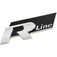 3D Métal R Line Autocollant Emblème Badge Noir Argent VW R-Line-0