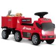 COSTWAY Camion Porteur pour Enfants - Volant Directionnel avec Klaxon et Phares Lumineux 18 - 36 Mois Charge Max : 20 kg Rouge-0