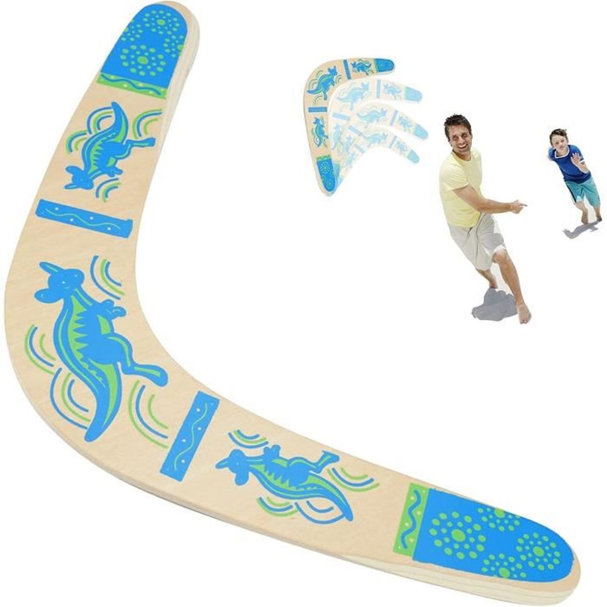 Boomerang Débutant – Lot De 2 Boomerangs En Bois Forme V, Vol Retournant Jusqu'à 50 M, Jouet D'Extérieur Pour Enfants, Adultes Et Sportifs