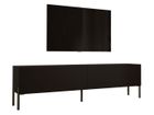BRAND Meuble TV en couleur Noir mat avec pieds droits en noir, D: L: 170 cm, H : 52 cm, P : 32 cm.