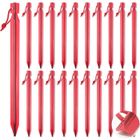 AVEKI Piquets de tente ultralégers en aluminium rouge, 20 pièces, ancrages au sol portables et antirouille pour la plage et l'extérieur,r
