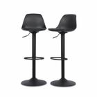 Lot de 2 tabourets de bar réglables - SWEEEK - Noah - Simili cuir noir - Hauteur réglable - Repose-pieds