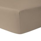 HOMEROKK Drap Housse 180 x 200 cm - TAUPE CLAIR 100 % coton 57 fils / cm