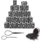 AUCUNE Kit De Bijou - Limics24 - Perle Barbe Viking 24 Pièces Perles Rune Cheveux Avce Bandes Caoutchouc Noir