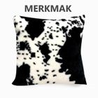 YSINOBEAR Housse de Coussin - MERKMAK - 50 x 50 cm - Velours Côtelé - Motif Noir et Blanc - Décor Intérieur