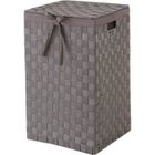 ARTHUR MARTIN Panier a linge beige avec couvercle et tissu coordonne