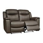 VENTE-UNIQUE Canapé 2 places relax EVASION en cuir - Chocolat - Style classique - Confort moelleux - Longueur 205cm