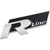 3D Métal R Line Autocollant Emblème Badge Noir Argent VW R-Line