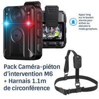 Pack Caméra piéton d'intervention GPS professionnel HD 2160P 128Go IR détection visage, force de l'ordre + Ceinture Caméra