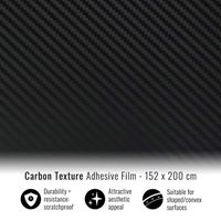 Film Adhésif Wrapping pour Toit de Voiture, Effet Carbone, 152 x 200 cm