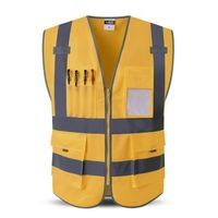 XXL-chest 120cm - Doré - Gilet de sécurité réfléchissant avec poches, vêtements de travail, veste Hi vis pour