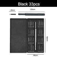 Black 33pcs - Jeu de tournevis magnétiques électriques de précision, kit'embouts, petit, iPhone, ordinateur,